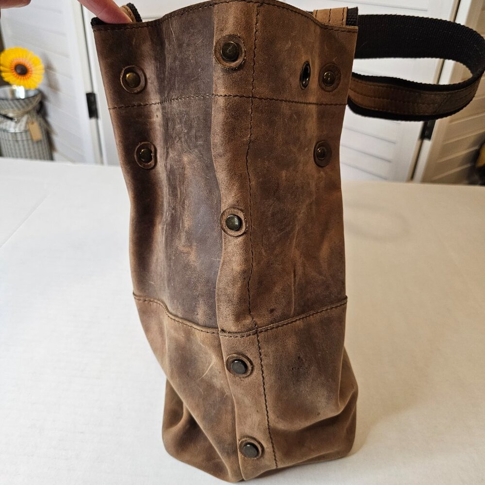 CARGOit, Raw, Brown Leather Tote Bag - Picture 10 of 16